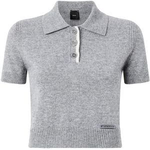 Pinko, Dames, Tops, Grijs, Maat: L Wol,