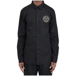 Versace Jeans Couture, Heren, Overhemden, Zwart, Maat: 3XL Katoen,