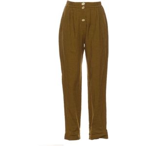 Forte Forte, Dames, Broeken, Bruin, Maat: S