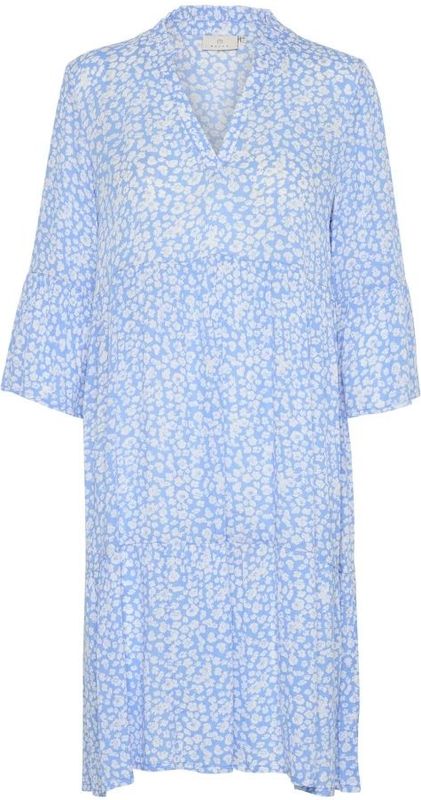 Kaffe Jurk 'Hera'  hemelsblauw / wit