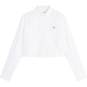 Maison Kitsuné, Dames, Blouses & Shirts, Wit, Maat: S Katoen,