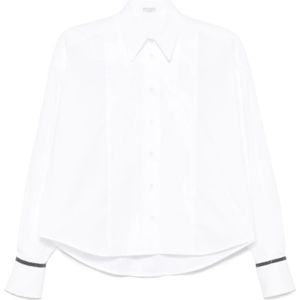 Brunello Cucinelli, Dames, Blouses & Shirts, Wit, Maat: M Katoen,