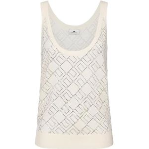 Elisabetta Franchi, Dames, Tops, Beige, Maat: S Wol,