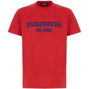 Dsquared2, Heren, Tops, Rood, Maat: S Katoen,