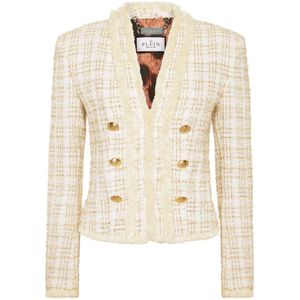 Philipp Plein, Dames, Jassen, Geel, Maat: XS Tweed,