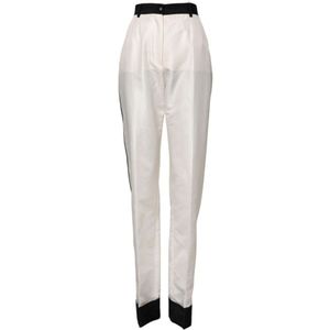 Dolce & Gabbana, Dames, Broeken, Wit, Maat: XS Zijde,