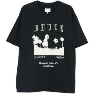 Rhude, Heren, Tops, Zwart, Maat: M Katoen,