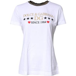 Dolce & Gabbana - T-shirt - Wit - Katoen - Korte Mouwen