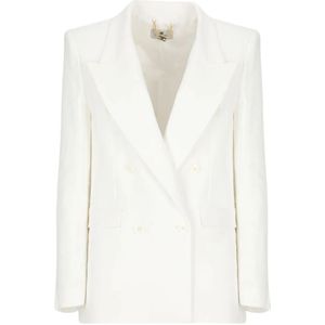 Elisabetta Franchi, Dames, Jassen, Beige, Maat: XS Leer,