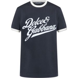 Dolce & Gabbana, Heren, Tops, Blauw, Maat: M Katoen,