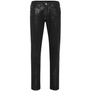 Philipp Plein, Heren, Jeans, Zwart, Maat: W30 Denim,