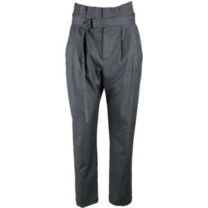 Brunello Cucinelli, Dames, Broeken, Grijs, Maat: XS Wol,