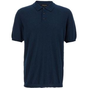 Roberto Collina, Heren, Tops, Blauw, Maat: XL Katoen,