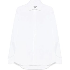 Canali, Heren, Overhemden, Wit, Maat: M Katoen,