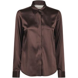 Tagliatore, Dames, Blouses & Shirts, Bruin, Maat: S