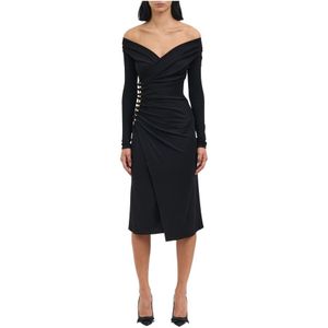 Elisabetta Franchi, Dames, Jurken, Zwart, Maat: S