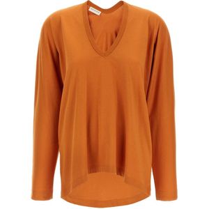 Dries Van Noten, Dames, Tops, Oranje, Maat: M Katoen,