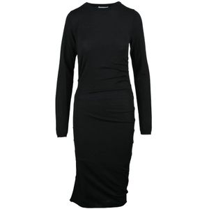 Moschino, Dames, Jurken, Zwart, Maat: M Wol,