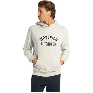 Woolrich Biologisch Katoenen Hoodie , Gray , Heren , Maat: 2XL