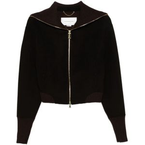 Victoria Beckham, Dames, Truien, Bruin, Maat: 2XS Wol,