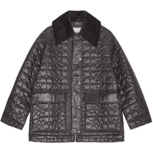 Ganni, Dames, Jassen, Grijs, Maat: L/Xl