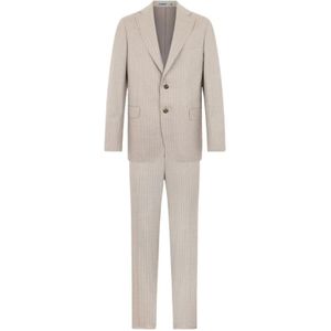 Brooks Brothers, Heren, Pakken, Beige, Maat: L Wol,