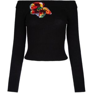 Alexander McQueen, Dames, Tops, Zwart, Maat: L Katoen,