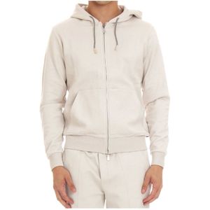 Eleventy, Heren, Sweatshirts & Hoodies, Beige, Maat: XL Katoen,