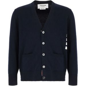 Thom Browne, Heren, Truien, Blauw, Maat: L Katoen,
