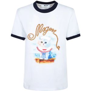 Msgm, Dames, Tops, Wit, Maat: S Katoen,