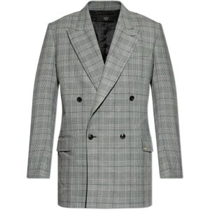 Amiri, Heren, Jassen, Grijs, Maat: L Leer,