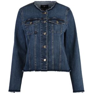 7 For All Mankind, Dames, Jassen, Blauw, Maat: L Denim,