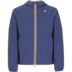 Waterdichte Windbreaker Jas - Blauw - Stretch Nylon - Slim Fit