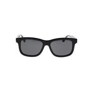 Gucci Rechthoekige zonnebril met webmotief , Black , Heren , Maat: 55 MM