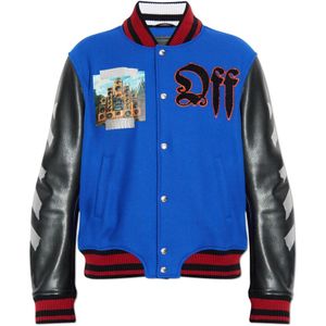 Off White, Heren, Jassen, Blauw, Maat: M Wol,