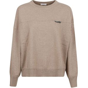 Brunello Cucinelli, Dames, Truien, Bruin, Maat: M Kasjmier,