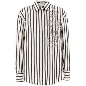 Brunello Cucinelli, Dames, Blouses & Shirts, Wit, Maat: L Katoen,