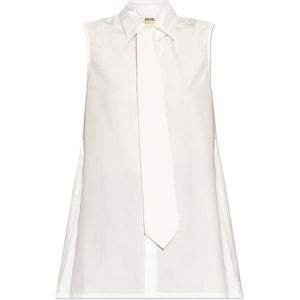 Yohji Yamamoto, Dames, Blouses & Shirts, Wit, Maat: M Katoen,