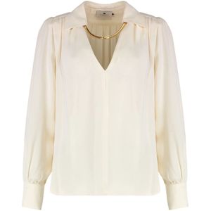Elisabetta Franchi, Dames, Blouses & Shirts, Beige, Maat: S