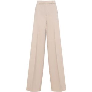 Max Mara, Dames, Broeken, Beige, Maat: M Wol,