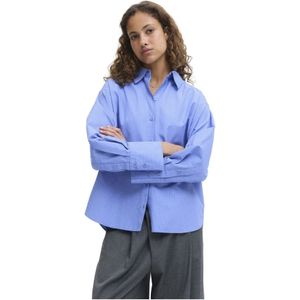 Jack & Jones, Dames, Blouses & Shirts, Blauw, Maat: M