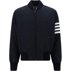 Thom Browne, Heren, Jassen, Blauw, Maat: L Poliester,