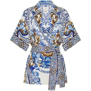 Camilla, Dames, Blouses & Shirts, Veelkleurig, Maat: M Linnen,