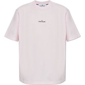 Stone Island, Heren, Tops, Roze, Maat: L Katoen,