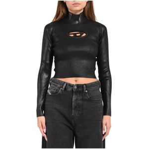 Diesel, Dames, Truien, Zwart, Maat: L Viscose,