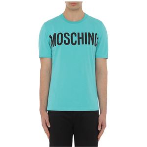 Moschino, Heren, Tops, Blauw, Maat: L