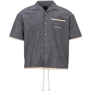 Armani Exchange, Heren, Overhemden, Blauw, Maat: M Denim,