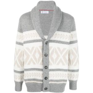 Brunello Cucinelli, Heren, Truien, Grijs, Maat: 2XL