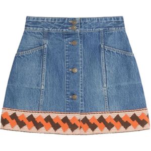 Valentino Garavani, Dames, Rokken, Blauw, Maat: S Denim,