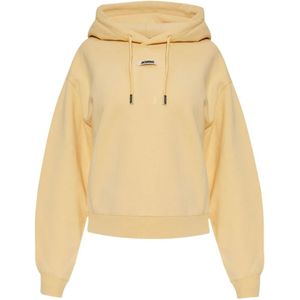Jacquemus, Dames, Sweatshirts & Hoodies, Geel, Maat: XS Katoen,
